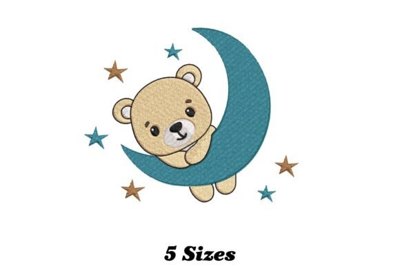 Baby Bear with Moon Embroidery Design Review