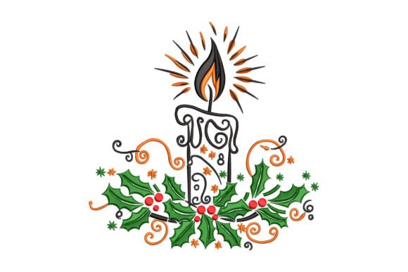 Christmas Candle and Holly Embroidery Review