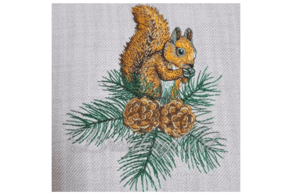 Cones Twigs and a Squirrel Embroidery Review