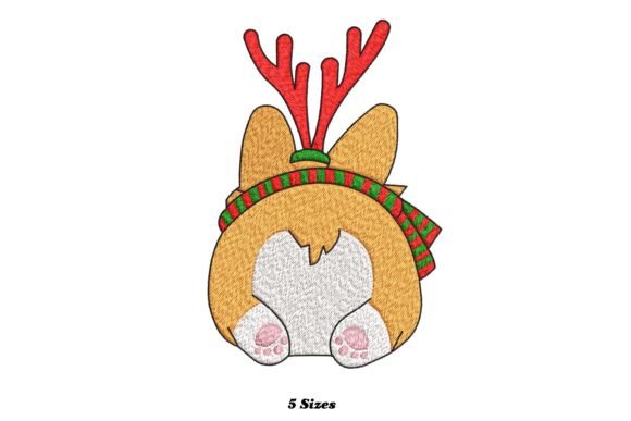 Corgi Dog with Scarf Christmas