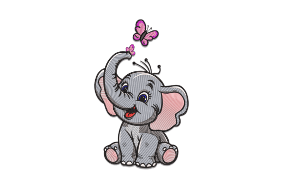 Elephant Butterfly: A Joyful Embroidery Design for Handmade Gifts