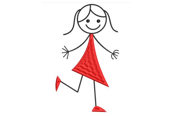 Funny Cute Stick Girl Embroidery Review