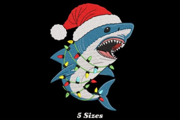 Lighting Shark Christmas Embroidery Review