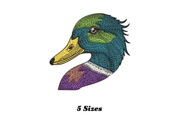 Mallard Duck Head: A Quirky Embroidery Design for Handmade Gifts