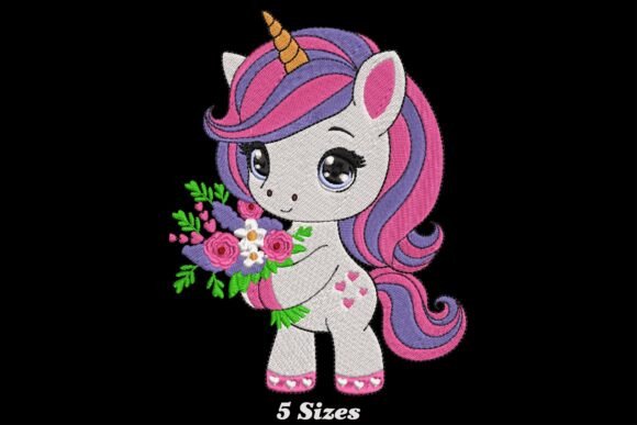 Unicorn with Flower Embroidery Design Review